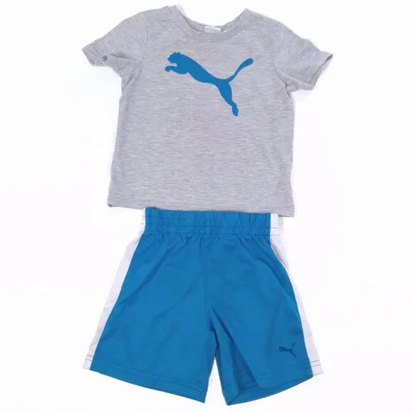 Puma Toddler Boy 3-Piece Active Set | Size 24M & 3T | Grey, Blue, Orange - Picture 6 of 8